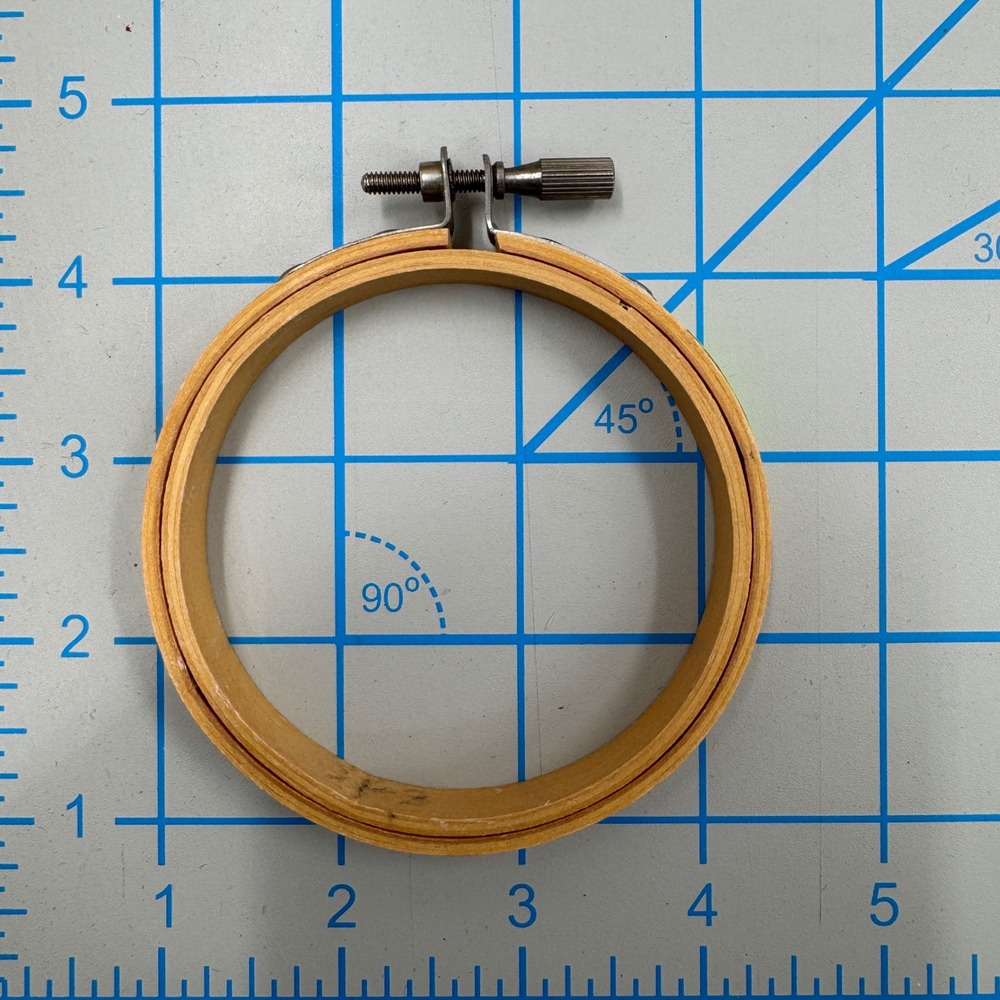 Lot of 5 Vintage 3 Inch Wooden Embroidery Hoops Round Small Mini Bulk Craft‎ Set